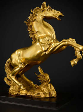铜马摆件黄铜十二生肖马摆设马到成功客厅装饰工艺品大号