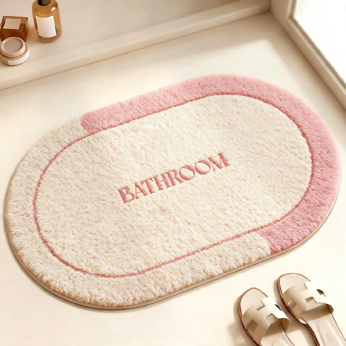 Bathroom new absorbent floor mat bathroom non-slip foot mat household toilet bathroom door thickened quick-drying carpet