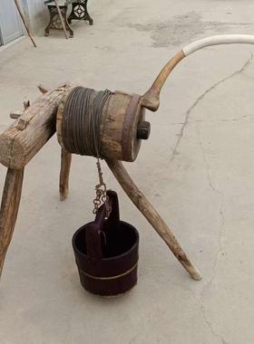 民俗老物件农耕文化旧农具风车木犁水车播种机村史馆展览怀旧摆件