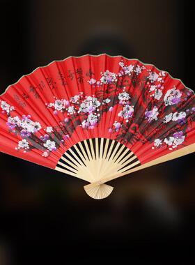 批发新款中国风纸扇竹骨工艺折扇竹质纸扇创意家居装饰墙壁挂扇