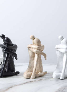 现北欧诧寂风树脂埋头抱膝人物书档书靠雕塑摆件家居样板间饰品