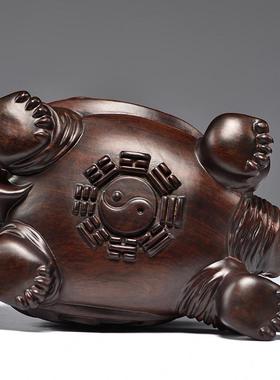 黑檀木雕金钱龟摆件木质乌龟家居办公室客厅玄关装饰摆设工艺礼品