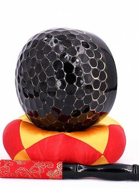 佛具台湾纯铜鱼鳞纹铜磬铜钵铜庆日式铜磬供佛磬佛堂摆件寺庙法器