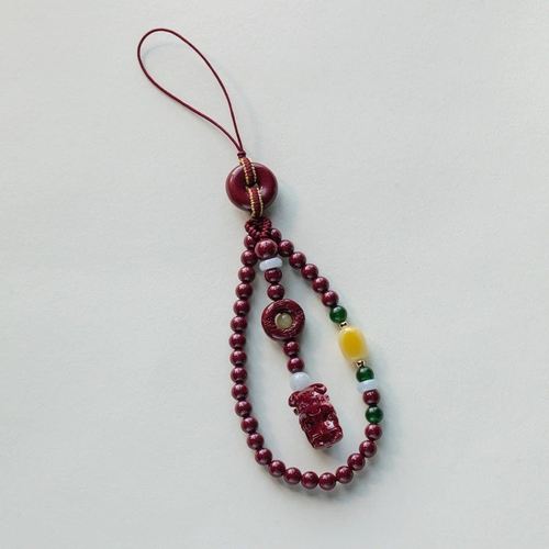 朱砂十二生肖手机挂件手腕款生肖蛇手机链长款挂绳女手腕绳平安扣 - 图2