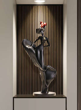 现代简约玄关人物雕塑摆件轻奢客厅壁龛电视柜高级感创意艺术装饰