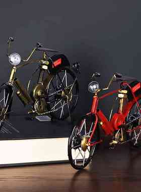 创意铁艺自行车复古摆件家居客厅玄关酒柜装饰品房间工艺品小摆设