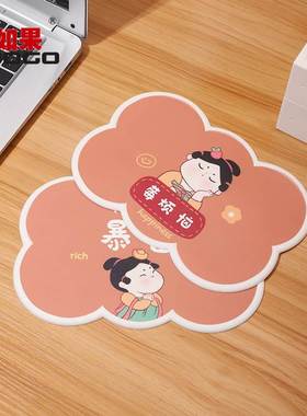 唐仕女好运莲莲防滑垫车仪表台中内物车载汽车置摆件香水垫车用控