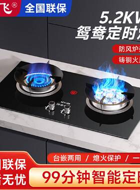 新飞燃气灶双灶家用嵌入式台式天然气灶液化气灶煤气灶猛火灶炉具