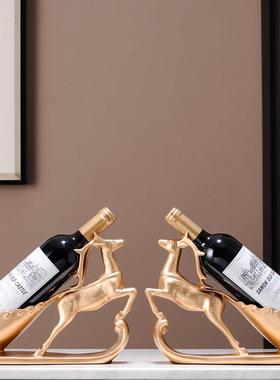 马到成功轻奢高档葡萄红酒架子客厅酒柜装饰品摆件高端大气上档次