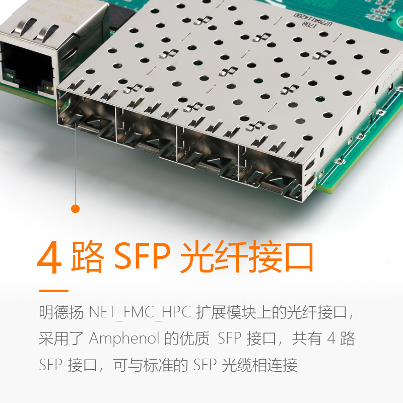 明德扬SFP万兆光纤模块FMC板四通道高E速光纤通信千兆以太网开发 - 图1