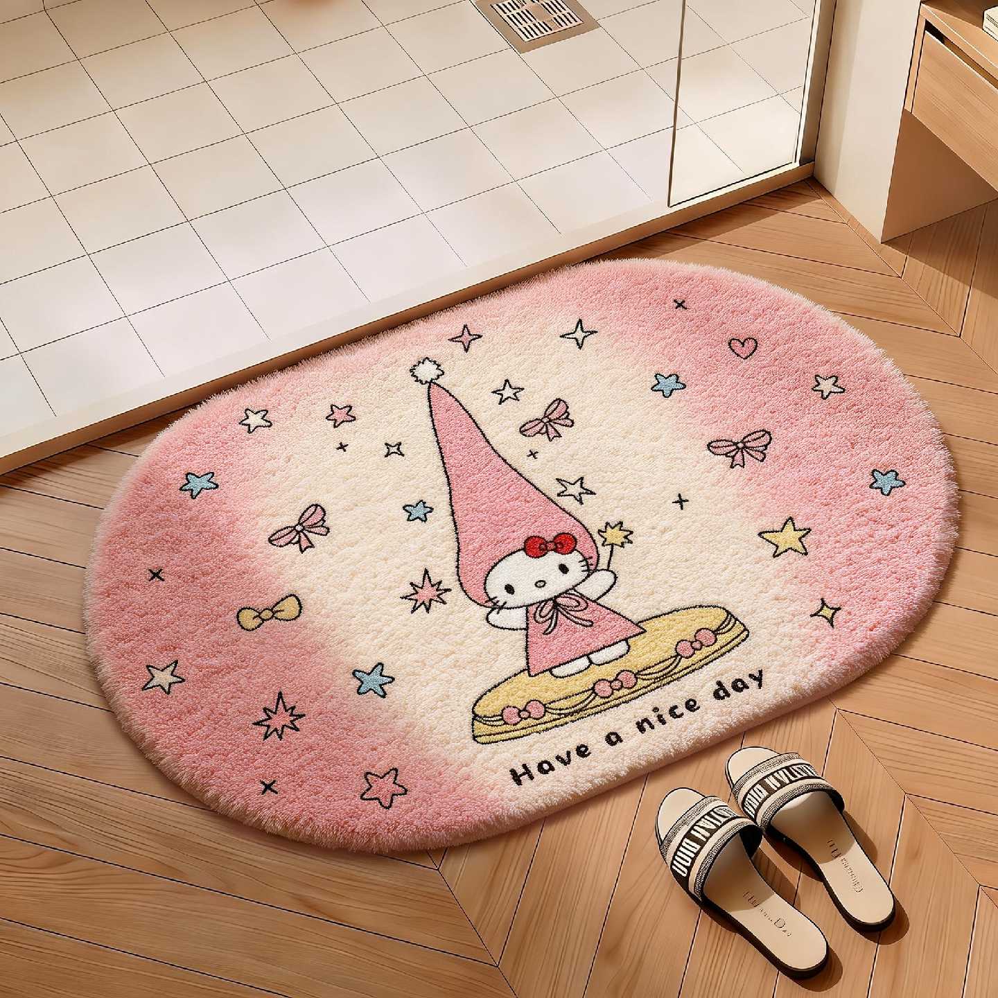 Special bathroom floor mats, bathroom door non-slip foot mats, household toilet thickened plush water-absorbent quick-drying carpets