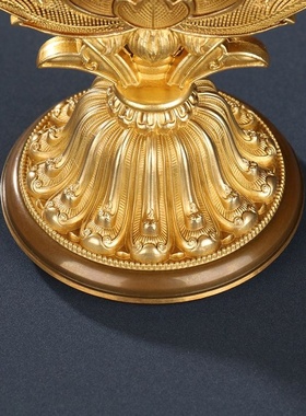 家居工艺品汇宝铜八吉祥莲花家居客厅创意桌面中式办公室小摆设