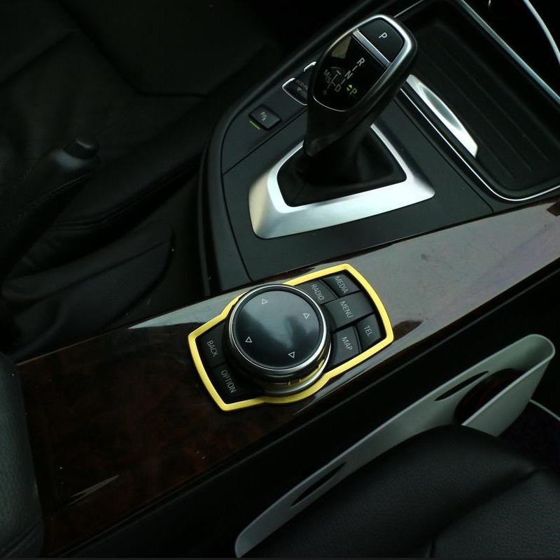 ใช้ได้กับ BMW X1 X3 X5 X6 รุ่นใหม่ ซีรีส์ 1 ซีรีส์ 3 ซีรีส์ 5 กรอบปุ่มควบคุมมัลติมีเดีย สติกเกอร์ตกแต่ง สำหรับการตกแต่งภายใน 320li