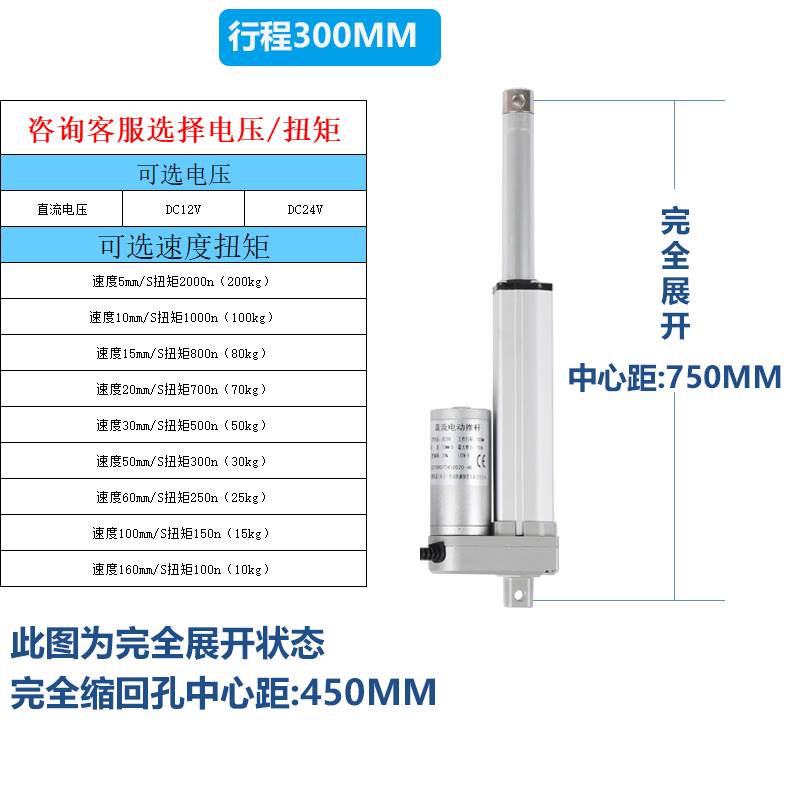 新德国进口博睿盛电动推杆电机自动伸缩杆24v小型12v工业大推力品 - 图1