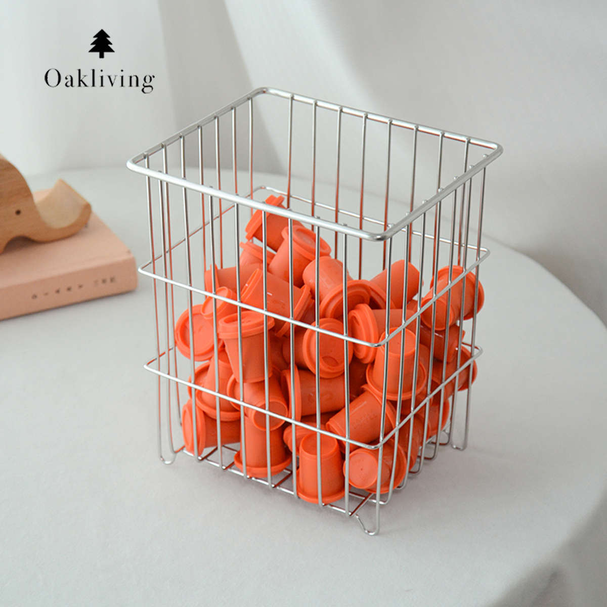 oakliving304不锈钢收纳筐厨房储物篮零食水果收纳篮浴室杂物筐 - 图0