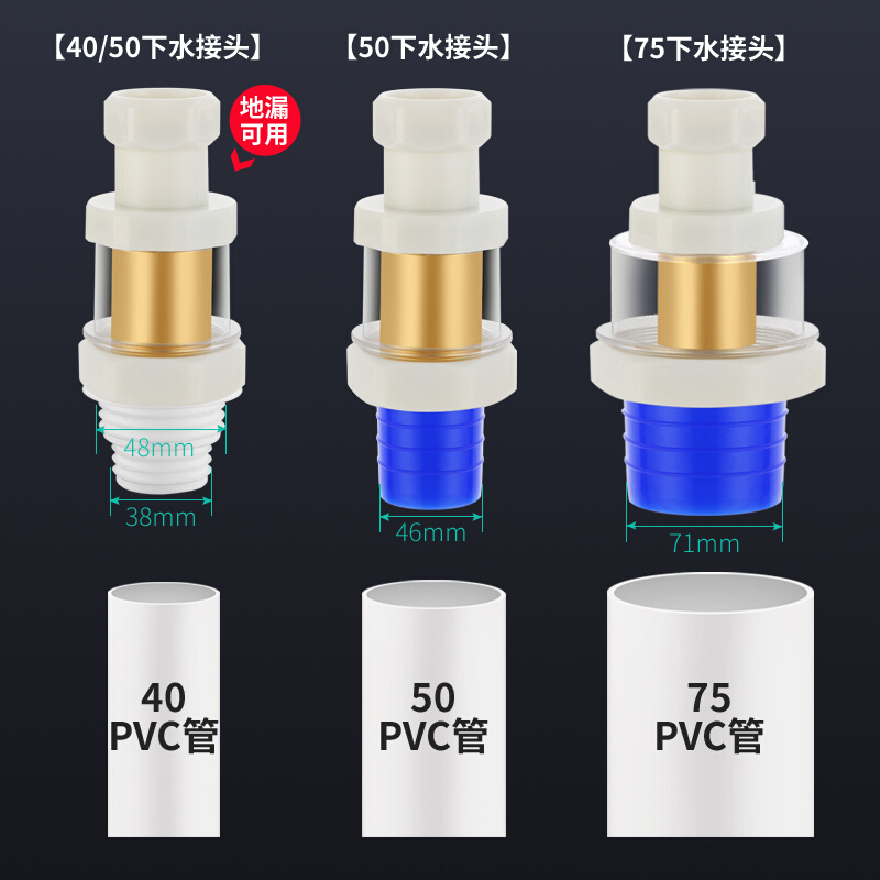 洗衣机下水道三通防反水逆止逆阀厨房下水管止回阀排水管防倒灌水 - 图2