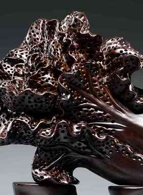 黑檀木雕刻白菜摆件家居客厅公司办公装饰工艺品店铺开业乔迁送礼