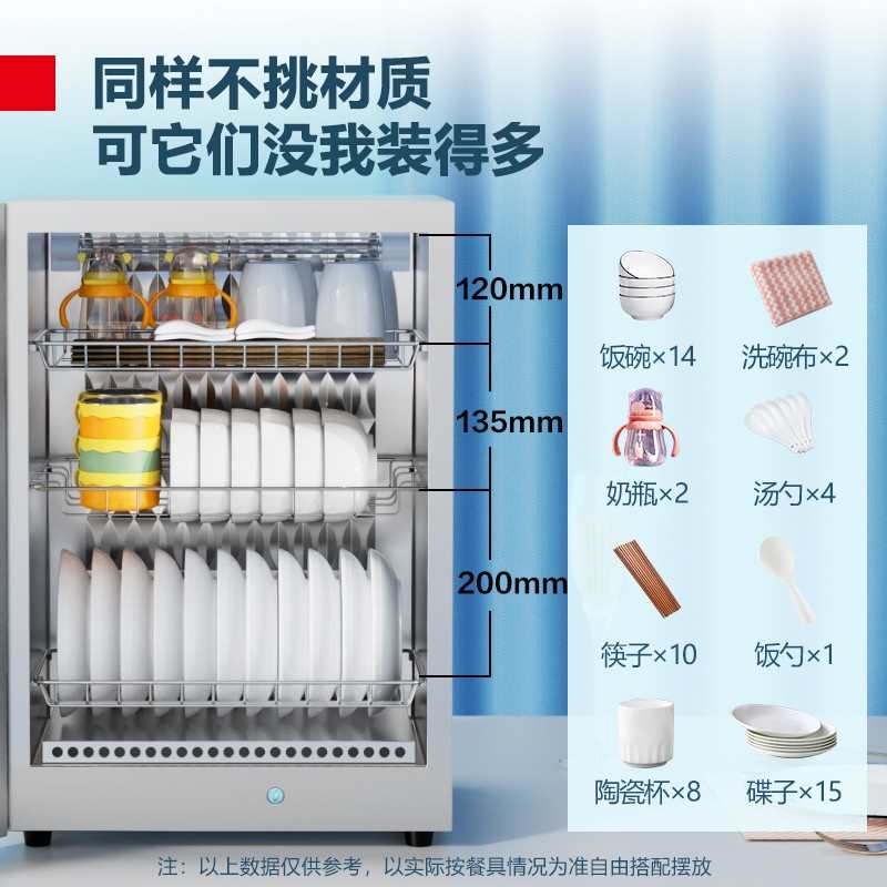 UV disinfection cabinet household small mini bowls and chopsticks tableware desktop countertop drain-free bottle disinfection cabinet