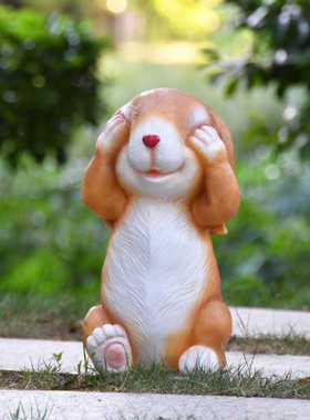 不听不说不看兔子摆件户外庭院花园景观幼儿园草坪小动物田园装饰