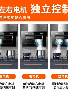 真美抽油烟机厨房家用大吸力双电机侧吸油烟机弧形出租房烟机