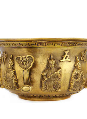 铜五路财神聚宝盆大号家居摆件香炉摆件工艺品