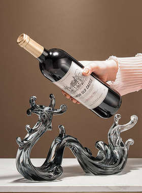 风生水起龙红酒架摆件轻奢高档创意客厅酒柜电视柜办公室装饰品