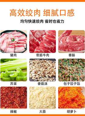 裕飞永强绞肉机商用无轴承绞冻肉灌肠鸡牛羊肉大功率不锈钢绞馅肉