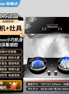 荣事达油烟机燃气灶套餐家用中式小尺寸烟机猛火煤气灶双灶两件套