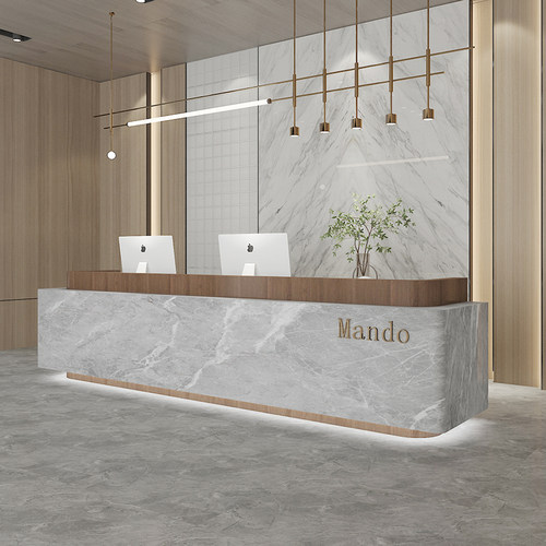 烤漆公司前台接待台办公室前台桌美容院吧台收银台酒店服务台定制 - 图2