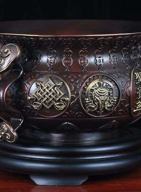 特大加大号聚宝盆摆件全铜风水招财转运家居客厅玄关办公室装饰品