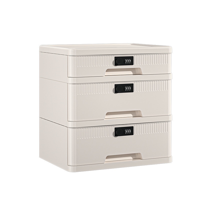 带锁收纳箱家用重要大容量密码储物箱文件整理收纳物品柜抽屉式箱 - 图3