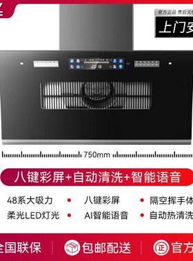 新飞油烟机家用厨房出租房侧吸式抽油烟机自动清洗大吸力吸油烟机