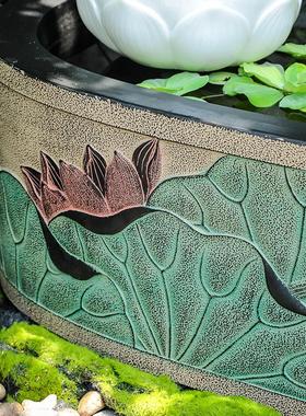 陋石坊庭院鱼池造景新中式流水器喷泉假山水景观露台流水装饰摆件