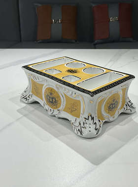 KTV会所摆台用品欧式陶瓷茶几摆件果盘架烟灰缸抽纸盒话筒架全套