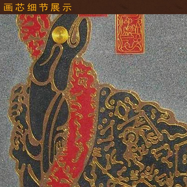 龟蛇图挂画 吴道子风水动物画 复古玄关客厅装饰字画丝绸画卷轴画 - 图0