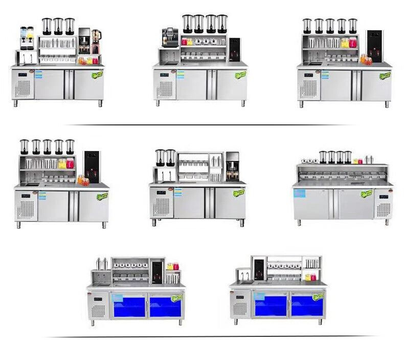 商用不锈钢冷藏水吧台奶茶店冰箱水吧冰柜工作台饮品店操作台 - 图2