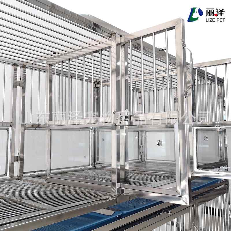 丽泽宠物多层位展示笼3层9笼门不锈钢框架大小展示笼全新宠物笼 - 图1