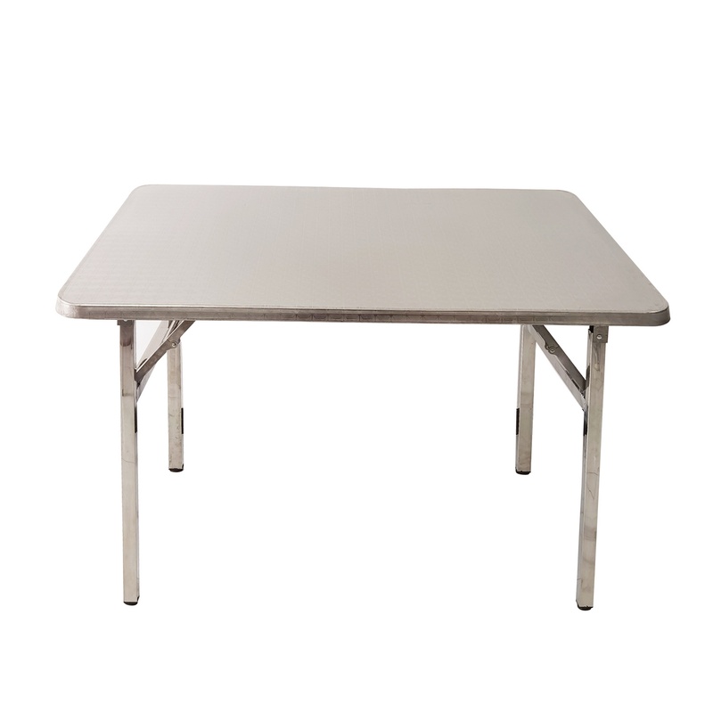 不锈钢折叠长方桌家用餐桌便携户外地摊桌食堂学校就餐长方形桌子 - 图2