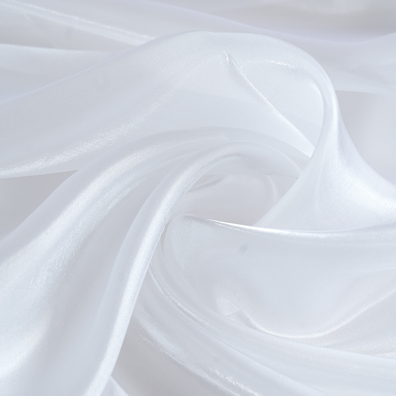 ผ้าซาตินเจลลี่ ผ้าโปร่งเคลือบน้ำเงา ผ้าบางโปร่งใส สีสว่างและกว้าง สำหรับชุดแต่งงาน เสื้อผ้าเด็ก ผ้าออร์แกนซ่าซาตินคริสตัล