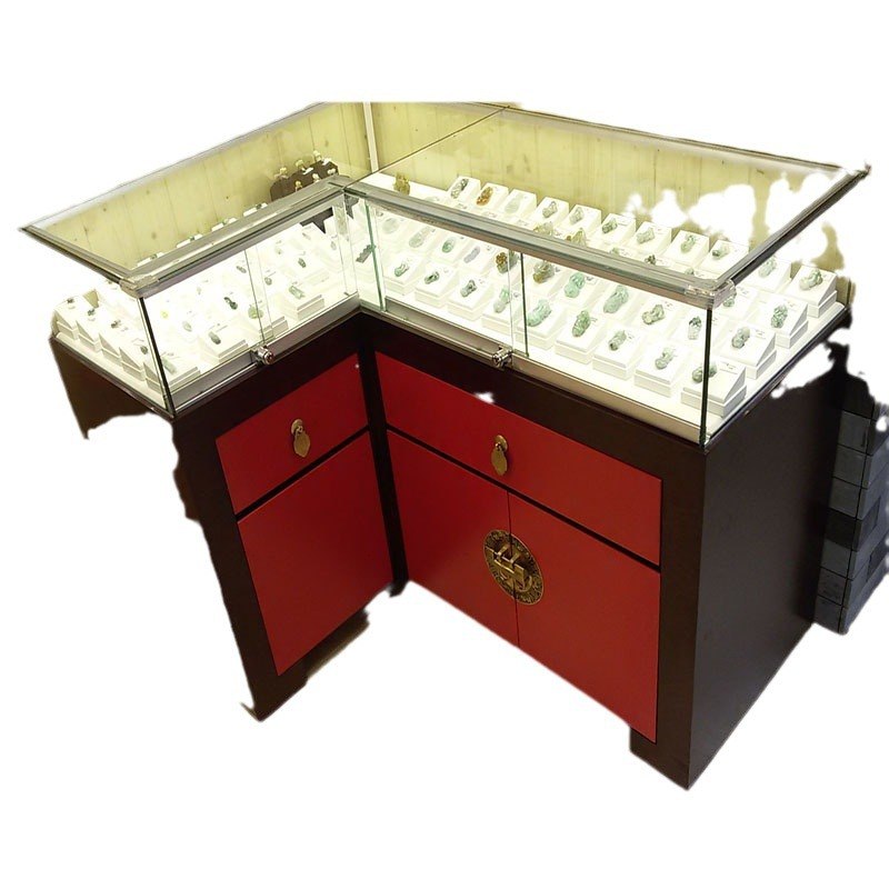 精品珠宝戒指玻璃展示柜 设计安装一体式 饰品项链带灯条展示台,淘宝优惠券,粉丝福利购,淘宝优惠卷