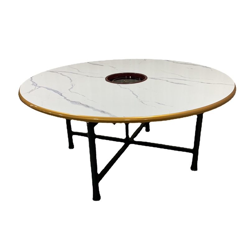 厂家定制1.6米仿石火锅餐桌带电磁炉一体商用家用多功能现代新款 - 图2