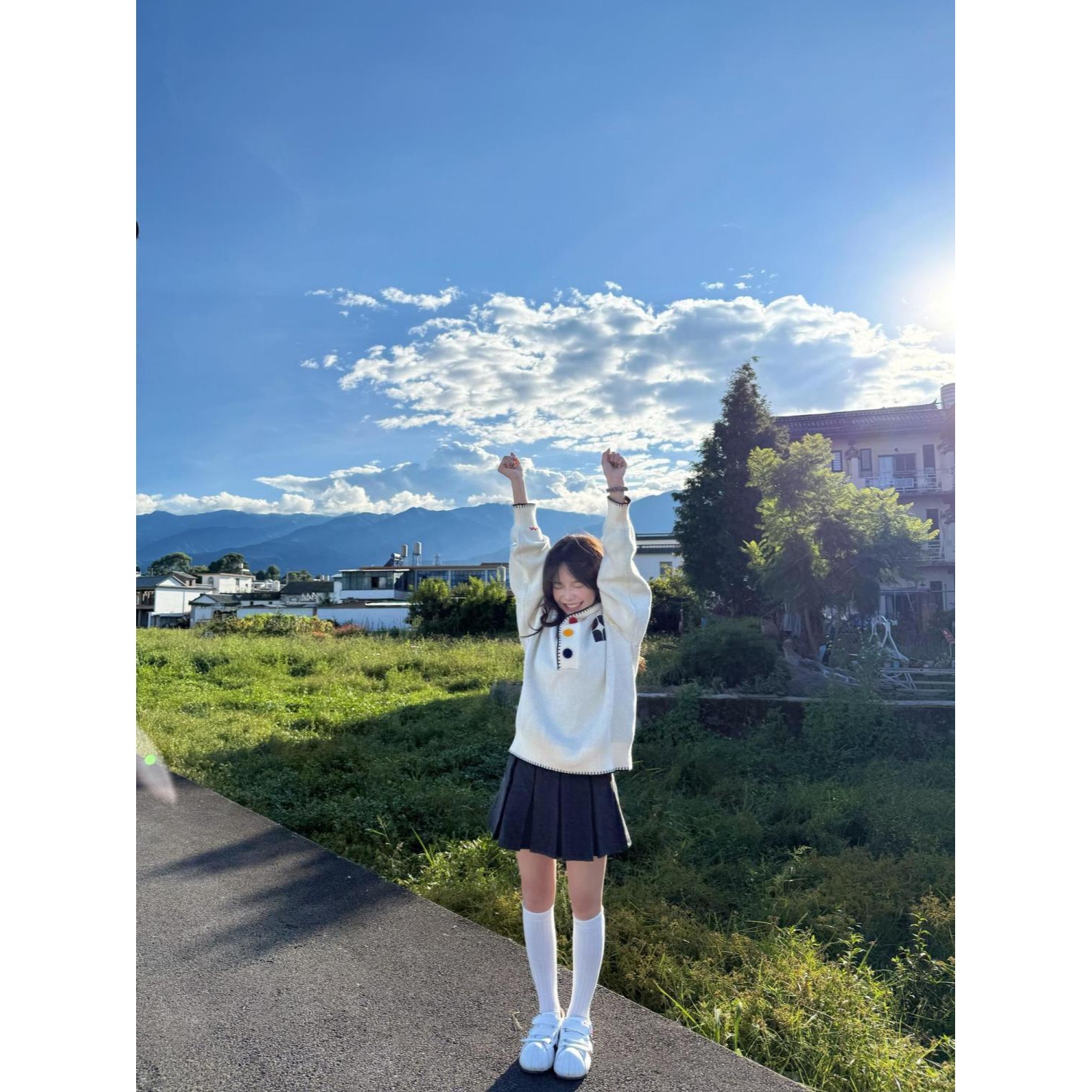 เสื้อถักมีฮู้ด แต่งปักลาย กระดุมสีโดปามีน สไตล์เกาหลี ฤดูใบไม้ร่วง ดูหวานแนวสาวๆ ทรงหลวม ใส่สบาย