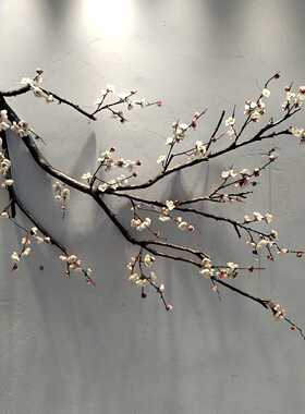 仿真白色腊梅干花花束制作花艺摆件客厅插花装饰墙面橱窗花瓶花树