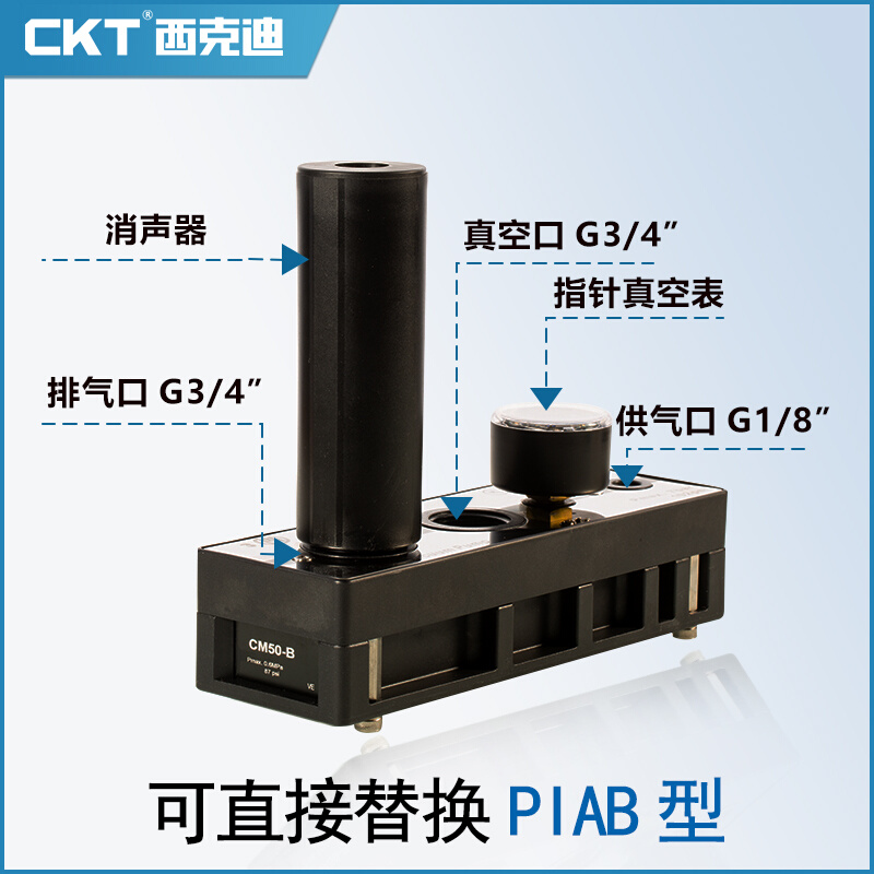 促PIAB型多级真空发生器气动大流量大吸力真空泵cm25/100/125/150 - 图2