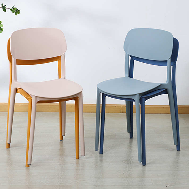 塑料椅子家用加厚靠背椅舒适餐厅餐桌椅现代简约宿舍可叠放商用 - 图1