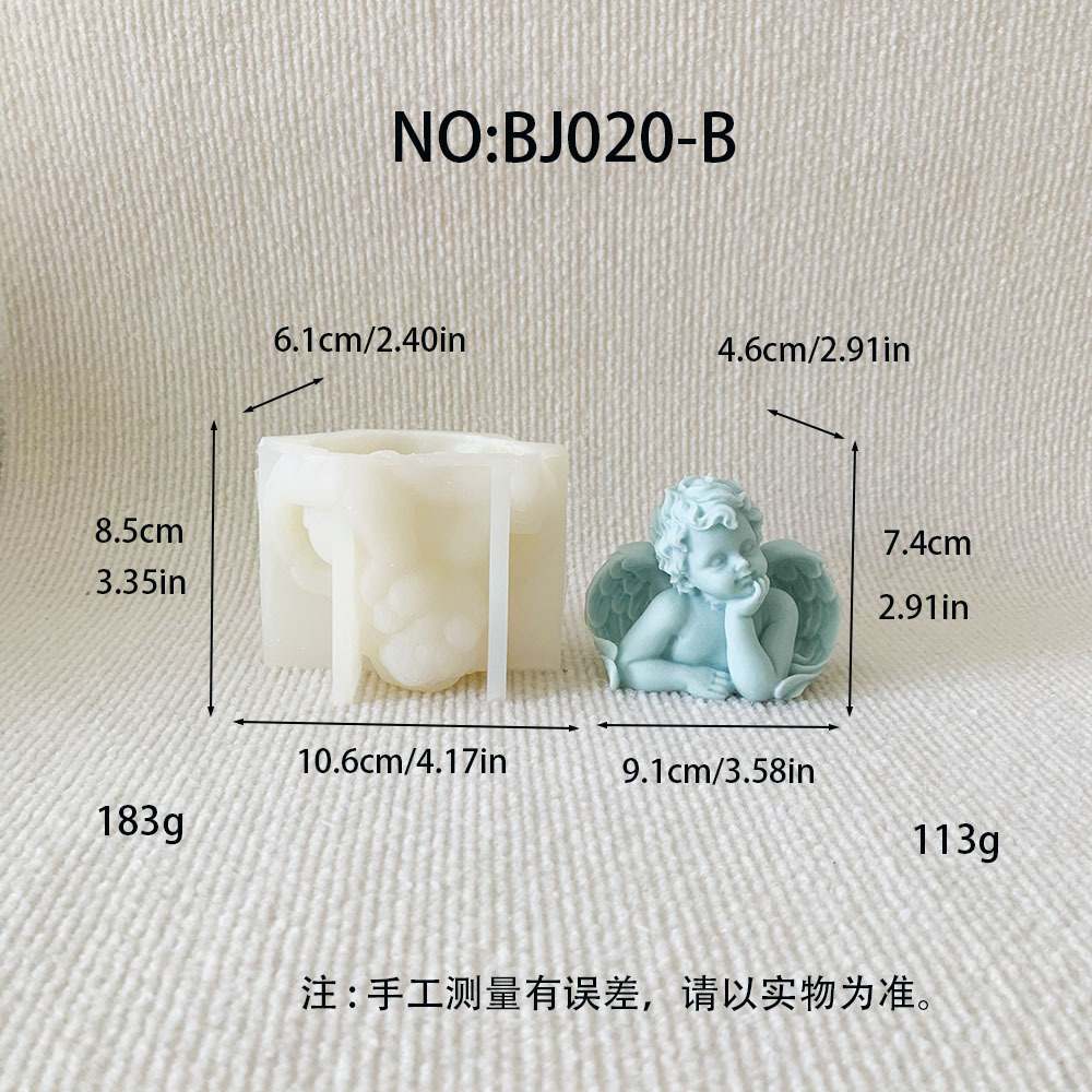 แม่พิมพ์เทียนรูปนางฟ้า 3D Bj020 แม่พิมพ์ซิลิโคน แม่พิมพ์ดินเหนียว สำหรับตกแต่งรูปนางฟ้าทารก