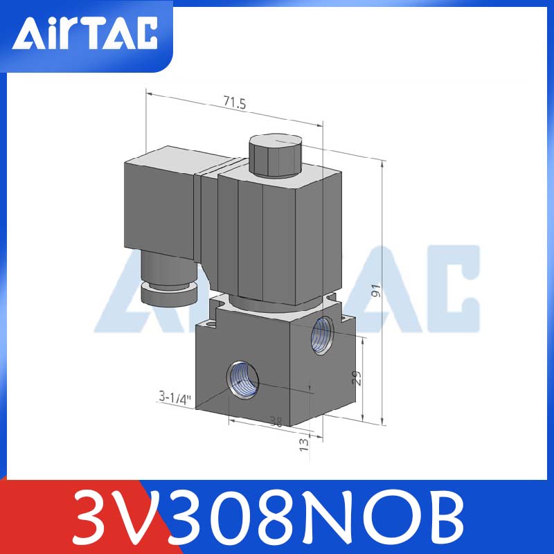 亚德客电磁气阀 3V206NCB 3V208NCB 3V308NCB二位三通真空电磁阀-图2