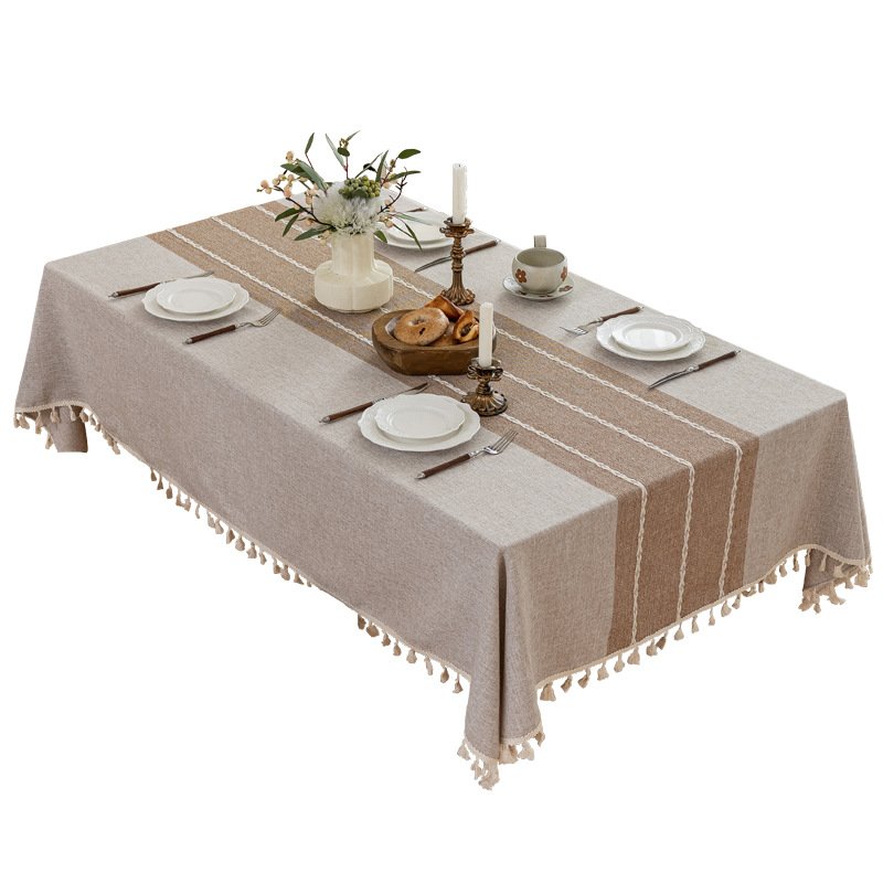 日式防泼溅餐桌布防高级垫感家用茶几保护桌面耐磨长方形滑桌布 - 图3