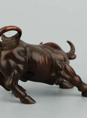 铜牛摆件华尔街旺市牛家居办公室客厅车内招财茶桌茶宠装饰品礼品