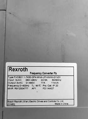 询价变频器Rexroth力士乐变频器FVCB01.1-7K50-